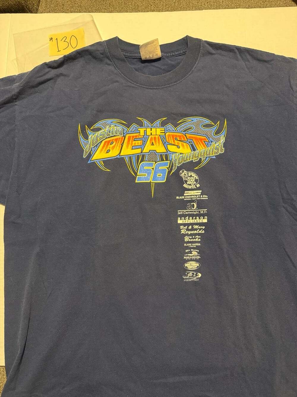 Gildan Justin Youngquist The Beast 56 Racing T-Shirt Blue